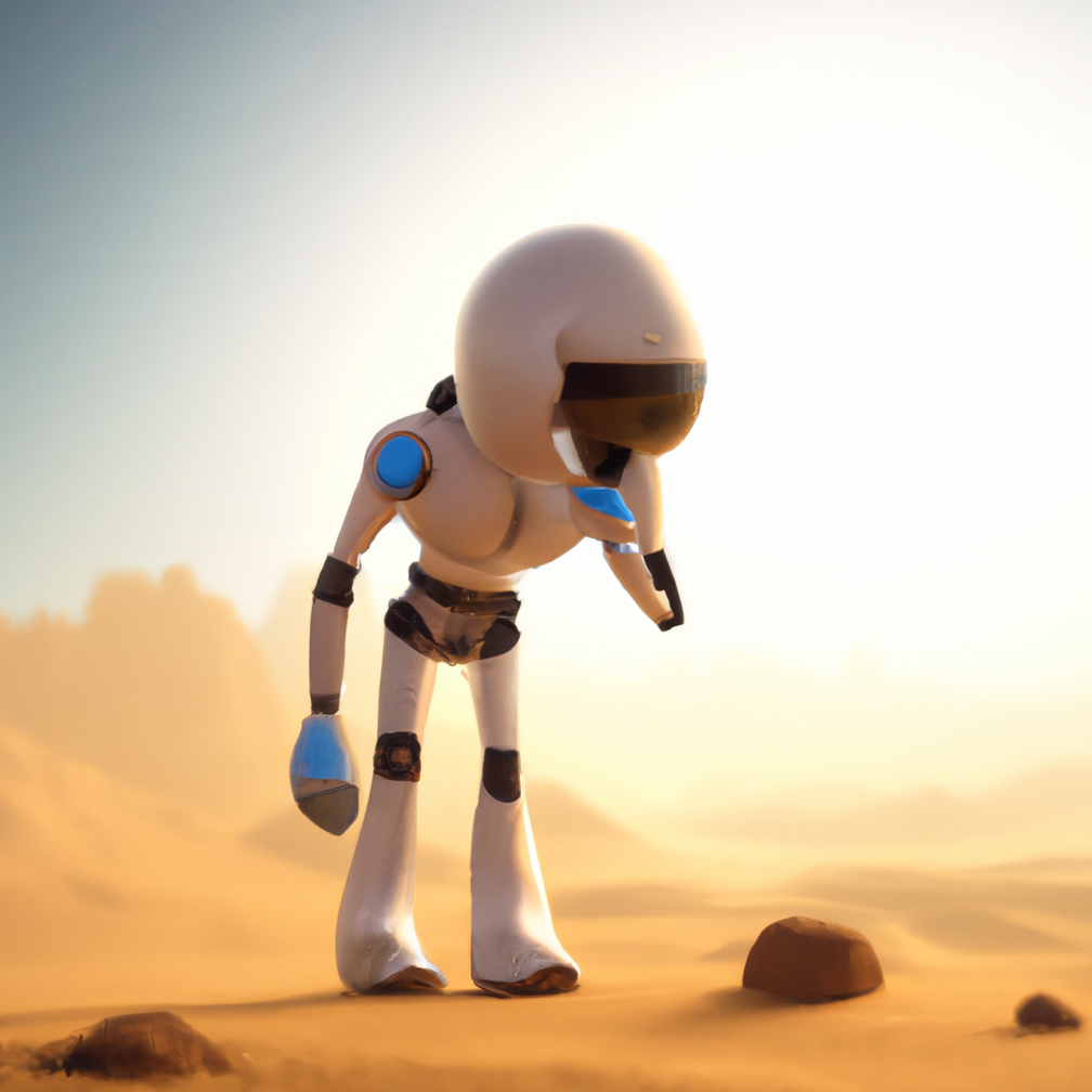 A cute robot searching for a requested page