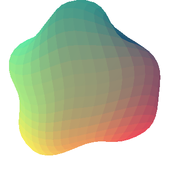 A blob generted with Mesh Gradients Ultimate application and nice gradient mesh squares