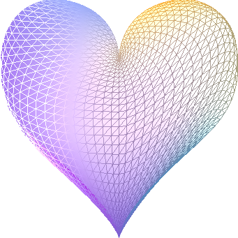A heart with mesh and nice gradients created with Mesh Gradients Ultimate application